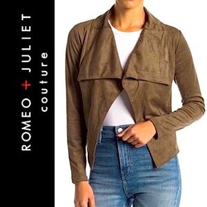 NWT Romeo & Juliet Couture Microsuede Olive Jacket